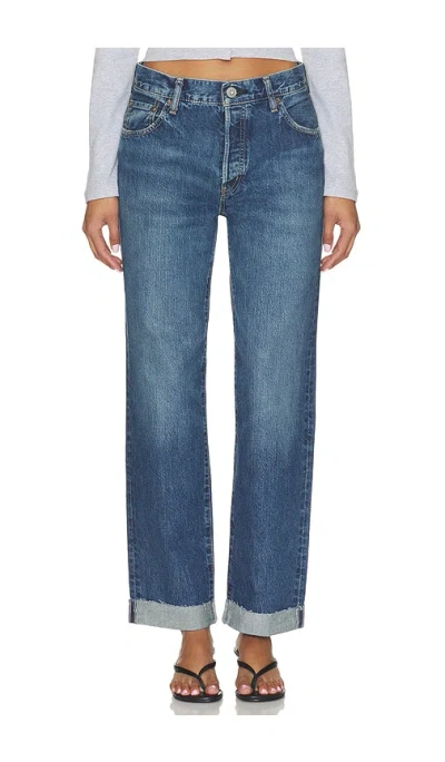Moussy Vintage Kent Straight Leg Jeans In Blue