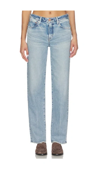 Moussy Vintage Kingston Tailored Straight Jeans In Blue