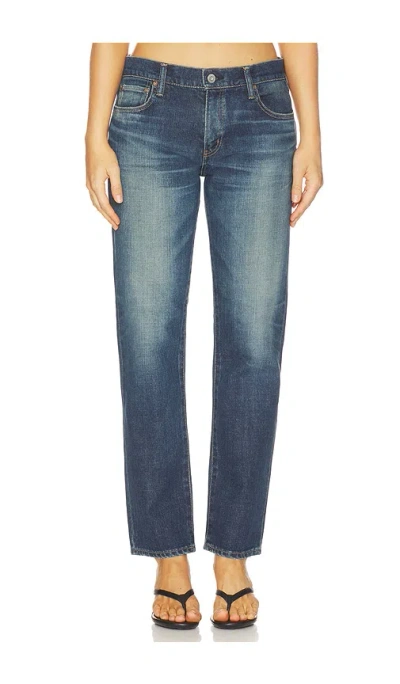 Moussy Vintage Leverett Slim Straight Jeans In Blue