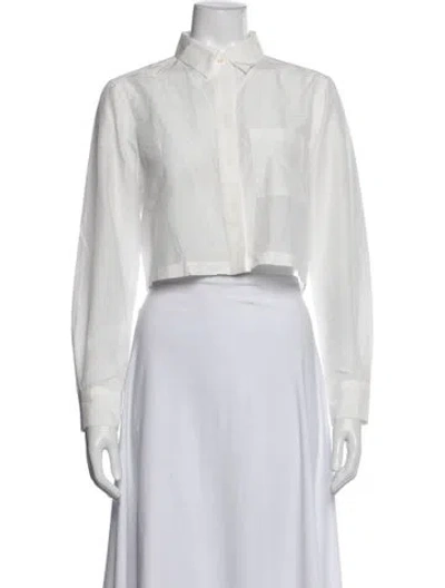Pre-owned Moussy Vintage Long Sleeve Button-up Top In White