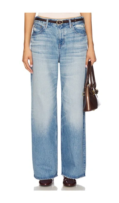 Moussy Vintage Lowell Super Wide Pants In Blue
