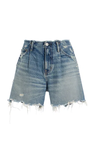 Moussy Vintage Ludlow Denim Shorts In Light Wash