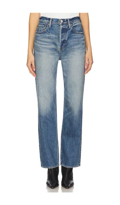 Moussy Vintage Lyndhurst Wide Straight In Blue