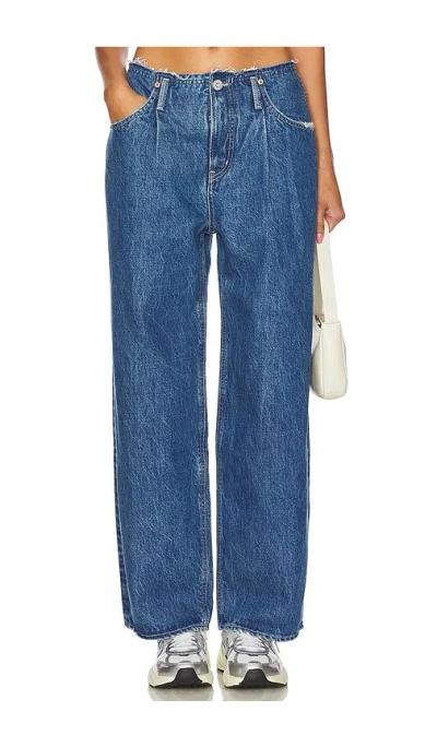Moussy Vintage Macclenny Wide Leg Jeans In Blue