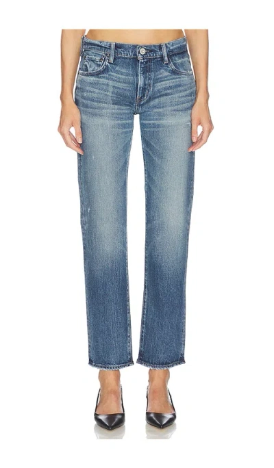 Moussy Vintage Mallard Slim Straight Jeans In Blue