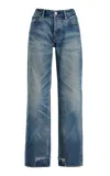 Moussy Vintage Maytown Low-rise Straight-leg Jeans In Blue
