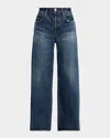 Moussy Vintage Mcdavid Wide Straight Jeans In Blue