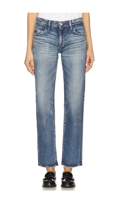 Moussy Vintage Melrose Slim Straight In 深蓝色
