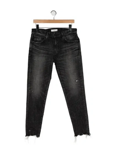 Pre-owned Moussy Vintage Mid-rise Skinny Leg Jeans In Black