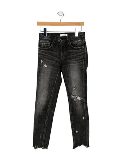 Pre-owned Moussy Vintage Mid-rise Skinny Leg Jeans In Black