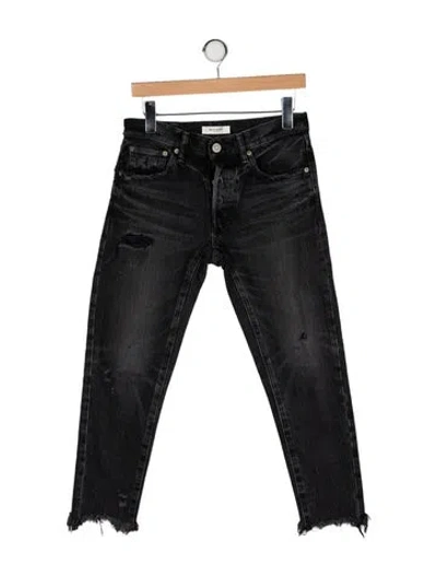 Pre-owned Moussy Vintage Mid-rise Skinny Leg Jeans In Black