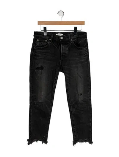 Pre-owned Moussy Vintage Mid-rise Skinny Leg Jeans In Black