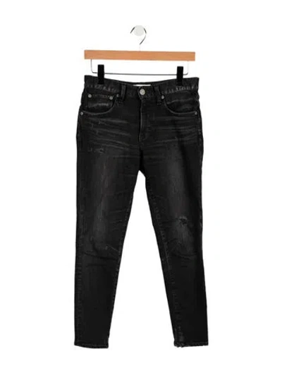 Pre-owned Moussy Vintage Mid-rise Skinny Leg Jeans In Black