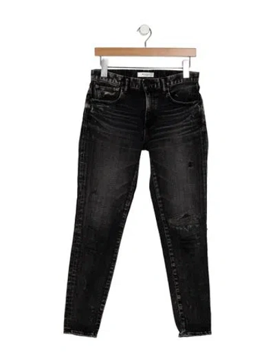 Pre-owned Moussy Vintage Mid-rise Skinny Leg Jeans In Black