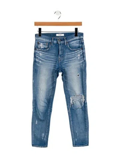 Pre-owned Moussy Vintage Mid-rise Skinny Leg Jeans In Blue