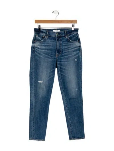 Pre-owned Moussy Vintage Mid-rise Skinny Leg Jeans In Blue