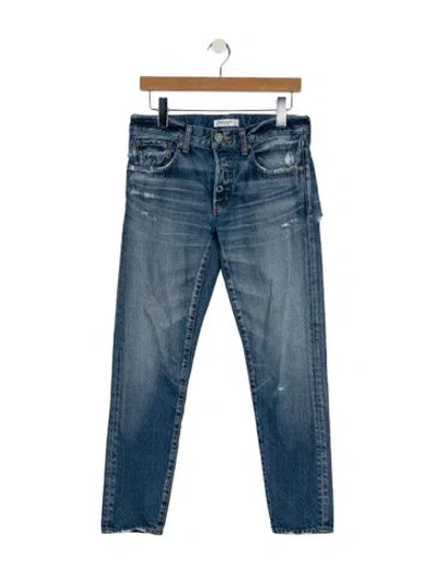 Pre-owned Moussy Vintage Mid-rise Skinny Leg Jeans In Blue