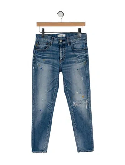 Pre-owned Moussy Vintage Mid-rise Skinny Leg Jeans In Blue