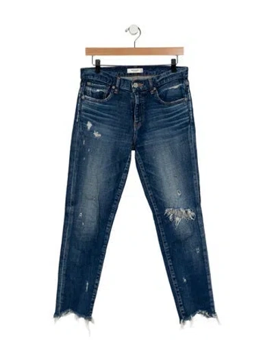 Pre-owned Moussy Vintage Mid-rise Skinny Leg Jeans In Blue