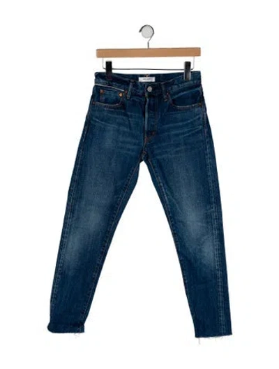 Pre-owned Moussy Vintage Mid-rise Skinny Leg Jeans In Blue