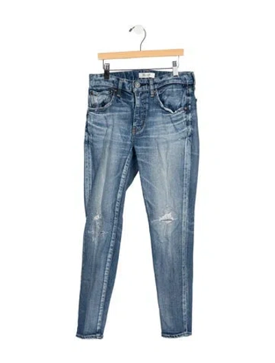 Pre-owned Moussy Vintage Mid-rise Skinny Leg Jeans In Blue