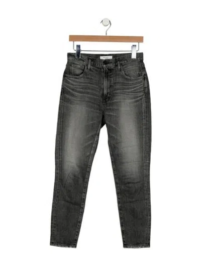 Pre-owned Moussy Vintage Mid-rise Skinny Leg Jeans In Gray