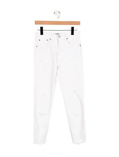 Pre-owned Moussy Vintage Mid-rise Skinny Leg Jeans In White