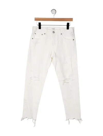 Pre-owned Moussy Vintage Mid-rise Skinny Leg Jeans In White