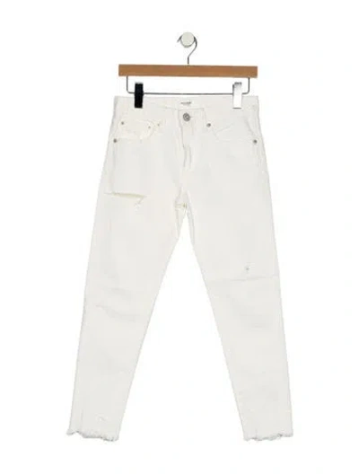 Pre-owned Moussy Vintage Mid-rise Skinny Leg Jeans In White