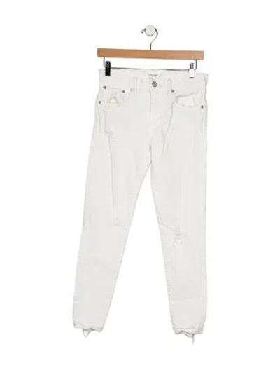 Pre-owned Moussy Vintage Mid-rise Skinny Leg Jeans In White