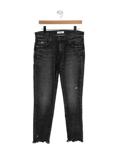 Pre-owned Moussy Vintage Mid-rise Straight Leg Jeans In Black