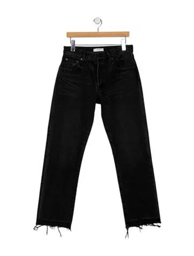 Pre-owned Moussy Vintage Mid-rise Straight Leg Jeans In Black
