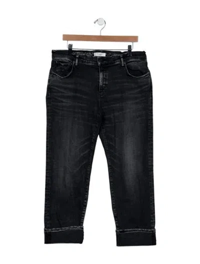 Pre-owned Moussy Vintage Mid-rise Straight Leg Jeans In Black