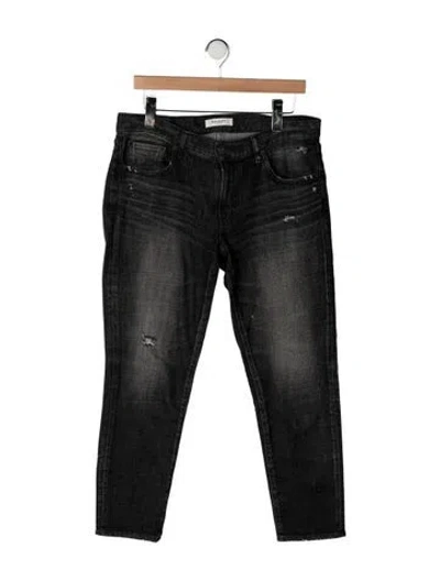 Pre-owned Moussy Vintage Mid-rise Straight Leg Jeans In Black