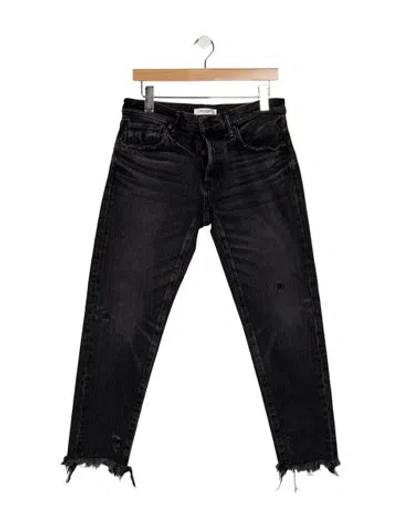 Pre-owned Moussy Vintage Mid-rise Straight Leg Jeans In Black