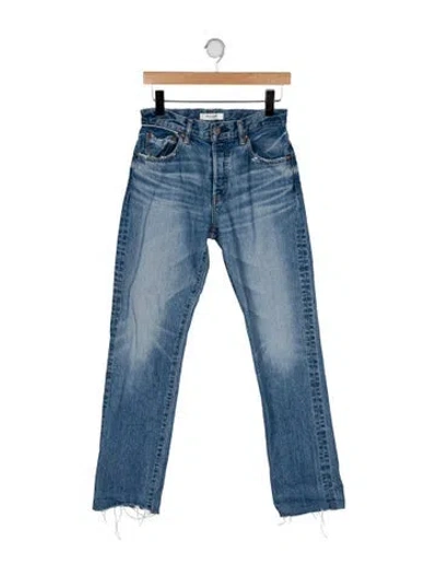 Pre-owned Moussy Vintage Mid-rise Straight Leg Jeans In Blue