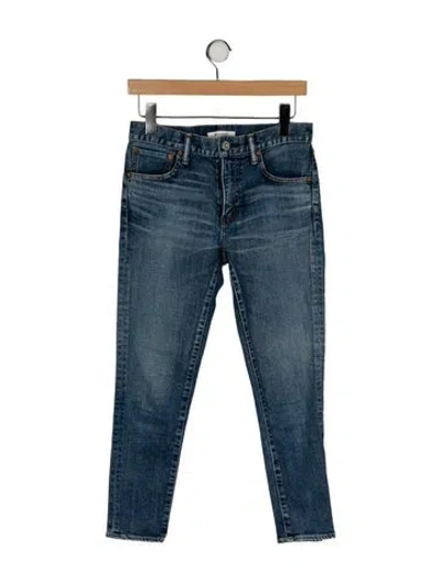 Pre-owned Moussy Vintage Mid-rise Straight Leg Jeans In Blue
