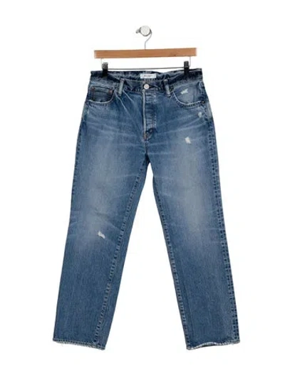Pre-owned Moussy Vintage Mid-rise Straight Leg Jeans In Blue