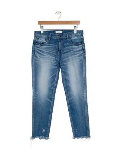 Pre-owned Moussy Vintage Mid-rise Straight Leg Jeans In Blue