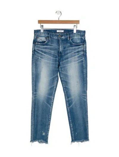 Pre-owned Moussy Vintage Mid-rise Straight Leg Jeans In Blue