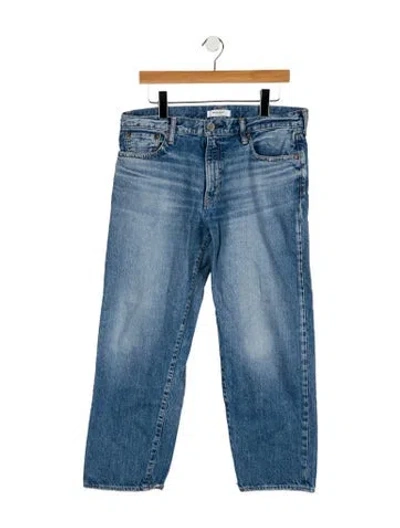 Pre-owned Moussy Vintage Mid-rise Straight Leg Jeans In Blue