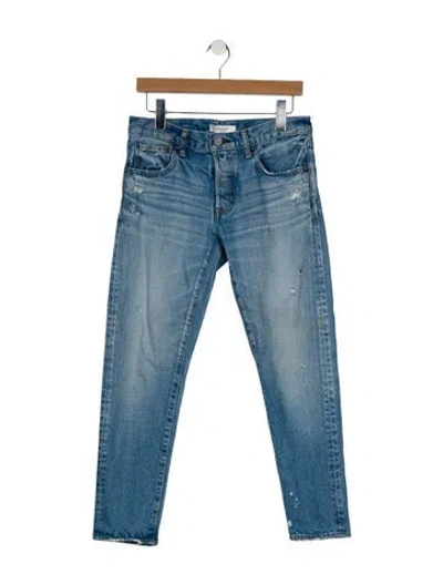 Pre-owned Moussy Vintage Mid-rise Straight Leg Jeans In Blue