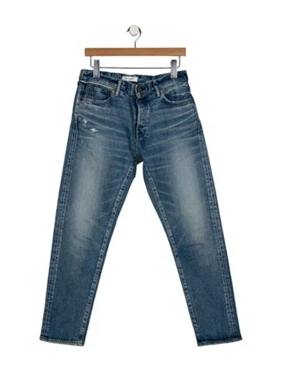 Pre-owned Moussy Vintage Mid-rise Straight Leg Jeans In Blue