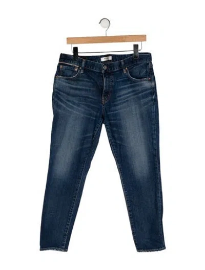 Pre-owned Moussy Vintage Mid-rise Straight Leg Jeans In Blue