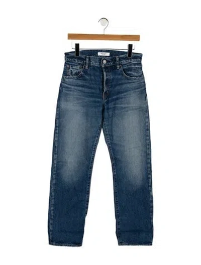 Pre-owned Moussy Vintage Mid-rise Straight Leg Jeans In Blue