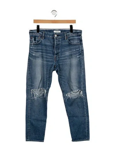 Pre-owned Moussy Vintage Mid-rise Straight Leg Jeans In Blue