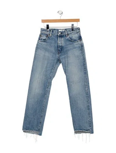 Pre-owned Moussy Vintage Mid-rise Straight Leg Jeans In Blue
