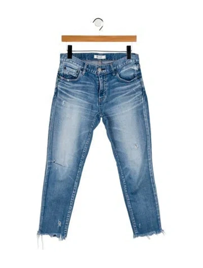 Pre-owned Moussy Vintage Mid-rise Straight Leg Jeans In Blue