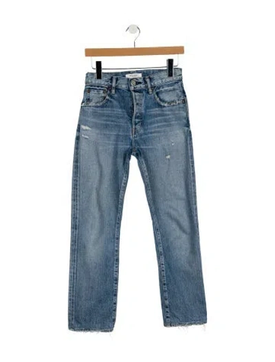 Pre-owned Moussy Vintage Mid-rise Straight Leg Jeans In Blue