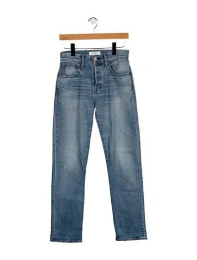 Pre-owned Moussy Vintage Mid-rise Straight Leg Jeans In Blue